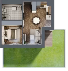 2 pokoje, mieszkanie 39,85 m², parter, oferta nr B1.M4, Sosnovia, Sosnowiec, Dańdówka, ul. Mariana Maliny/Grzybowa