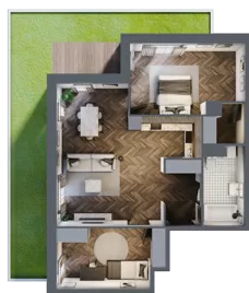 3 pokoje, mieszkanie 72,70 m², parter, oferta nr B3.M1, Sosnovia, Sosnowiec, Dańdówka, ul. Mariana Maliny/Grzybowa