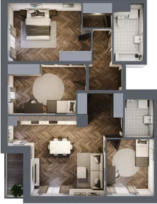 4 pokoje, mieszkanie 91,62 m², piętro 2, oferta nr B3.M15_16, Sosnovia, Sosnowiec, Dańdówka, ul. Mariana Maliny/Grzybowa