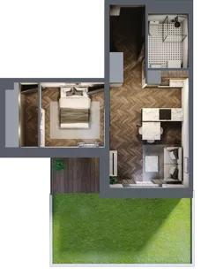 2 pokoje, mieszkanie 39,82 m², parter, oferta nr B3.M6, Sosnovia, Sosnowiec, Dańdówka, ul. Mariana Maliny/Grzybowa