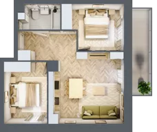 3 pokoje, apartament 48,25 m², piętro 1, oferta nr 12, Marina Residence Puck, Puck, ul. Aleja Lipowa 4