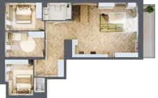 4 pokoje, apartament 91,17 m², piętro 1, oferta nr 6, Marina Residence Puck, Puck, ul. Aleja Lipowa 4