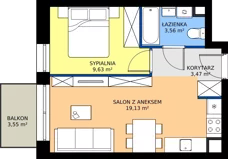 2 pokoje, apartament 35,79 m², piętro 1, oferta nr 57, Marina Residence Puck, Puck, ul. Aleja Lipowa 4