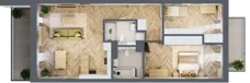 3 pokoje, mieszkanie 76,10 m², piętro 2, oferta nr 26, Ogrody Sukiennicze, Łódź, Śródmieście, ul. Rewolucji 1905r. 59B