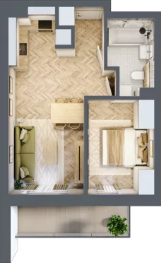 2 pokoje, mieszkanie 38,30 m², piętro 3, oferta nr 28, Ogrody Sukiennicze, Łódź, Śródmieście, ul. Rewolucji 1905r. 59B