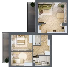 3 pokoje, mieszkanie 68,80 m², piętro 3, oferta nr 35, Ogrody Sukiennicze, Łódź, Śródmieście, ul. Rewolucji 1905r. 59B