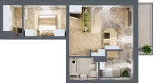 2 pokoje, mieszkanie 48,30 m², piętro 2, oferta nr 18, Ogrody Sukiennicze, Łódź, Śródmieście, ul. Rewolucji 1905r. 59B