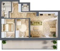 3 pokoje, mieszkanie 64,80 m², piętro 1, oferta nr 4, Ogrody Sukiennicze, Łódź, Śródmieście, ul. Rewolucji 1905r. 59B