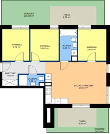 4 pokoje, mieszkanie 74,36 m², parter, oferta nr 5, Apartamenty Kasprzaka, Olsztyn, Kościuszki, ul. Kasprzaka 1