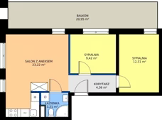3 pokoje, mieszkanie 52,52 m², piętro 2, oferta nr 11, Apartamenty Kasprzaka, Olsztyn, Kościuszki, ul. Kasprzaka 1