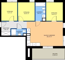 4 pokoje, mieszkanie 74,36 m², piętro 1, oferta nr 10, Apartamenty Kasprzaka, Olsztyn, Kościuszki, ul. Kasprzaka 1