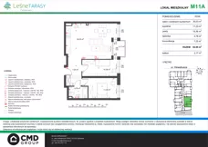 3 pokoje, mieszkanie 62,65 m², piętro 1, oferta nr M11A, Leśne Tarasy III, Zalasewo, ul. Jana Heweliusza 14A