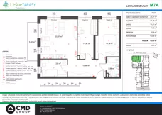 4 pokoje, mieszkanie 72,03 m², piętro 1, oferta nr M7A, Leśne Tarasy III, Zalasewo, ul. Jana Heweliusza 14A