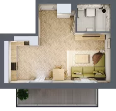 1 pokój, mieszkanie 32,77 m², piętro 2, oferta nr A.2.12, Vista Eco, Wrocław, Leśnica, Stabłowice, ul. Łomnicka
