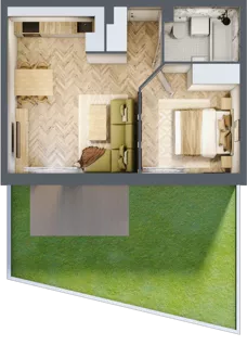 2 pokoje, mieszkanie 38,55 m², parter, oferta nr A.0.2, Vista Eco, Wrocław, Leśnica, Stabłowice, ul. Łomnicka