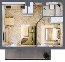 2 pokoje, mieszkanie 39,00 m², piętro 3, oferta nr A.3.2, Vista Eco, Wrocław, Leśnica, Stabłowice, ul. Łomnicka