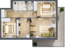 3 pokoje, mieszkanie 64,70 m², piętro 1, oferta nr A.1.10, Vista Eco, Wrocław, Leśnica, Stabłowice, ul. Łomnicka
