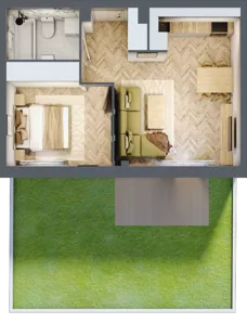 2 pokoje, mieszkanie 40,83 m², parter, oferta nr A.0.1, Vista Eco, Wrocław, Leśnica, Stabłowice, ul. Łomnicka
