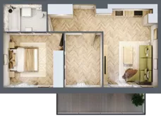 3 pokoje, mieszkanie 51,40 m², piętro 1, oferta nr A.1.1, Vista Eco, Wrocław, Leśnica, Stabłowice, ul. Łomnicka