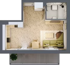 1 pokój, mieszkanie 32,77 m², piętro 1, oferta nr A.1.12, Vista Eco, Wrocław, Leśnica, Stabłowice, ul. Łomnicka