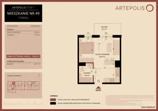 1 pokój, mieszkanie 30,63 m², piętro 6, oferta nr 06.MB49, Artepolis, Łódź, Polesie, Stare Polesie, ul. Kasprzaka 1