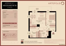 3 pokoje, mieszkanie 59,06 m², piętro 6, oferta nr 06.MB48, Artepolis, Łódź, Polesie, Stare Polesie, ul. Kasprzaka 1