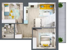 3 pokoje, mieszkanie 55,08 m², piętro 2, oferta nr 02.MB75, Artepolis, Łódź, Polesie, Stare Polesie, ul. Kasprzaka 1