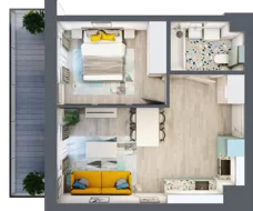 2 pokoje, mieszkanie 39,32 m², piętro 1, oferta nr 01.MB02, Artepolis, Łódź, Polesie, Stare Polesie, ul. Kasprzaka 1