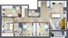 5 pokoi, mieszkanie 95,91 m², piętro 8, oferta nr 08.MB62, Artepolis, Łódź, Polesie, Stare Polesie, ul. Kasprzaka 1