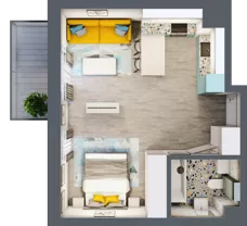 1 pokój, mieszkanie 37,30 m², piętro 2, oferta nr 02.MB80, Artepolis, Łódź, Polesie, Stare Polesie, ul. Kasprzaka 1