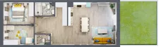 3 pokoje, mieszkanie 76,97 m², piętro 1, oferta nr 01.MB07, Artepolis, Łódź, Polesie, Stare Polesie, ul. Kasprzaka 1
