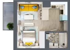 1 pokój, mieszkanie 30,00 m², piętro 1, oferta nr 01.MB04, Artepolis, Łódź, Polesie, Stare Polesie, ul. Kasprzaka 1