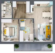 3 pokoje, mieszkanie 58,39 m², piętro 6, oferta nr 06.MB100, Artepolis, Łódź, Polesie, Stare Polesie, ul. Kasprzaka 1