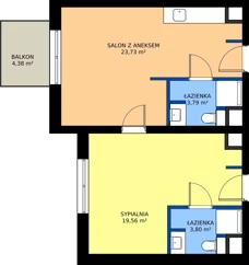 2 pokoje, mieszkanie 50,88 m², piętro 3, oferta nr 22, RZ21, Warszawa, Wilanów, ul. Aleja Rzeczypospolitej 21 