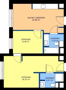 3 pokoje, mieszkanie 50,59 m², piętro 3, oferta nr 18, RZ21, Warszawa, Wilanów, ul. Aleja Rzeczypospolitej 21 