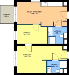 3 pokoje, mieszkanie 56,01 m², piętro 2, oferta nr 12, RZ21, Warszawa, Wilanów, ul. Aleja Rzeczypospolitej 21 