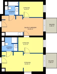 4 pokoje, mieszkanie 67,11 m², piętro 2, oferta nr 15, RZ21, Warszawa, Wilanów, ul. Aleja Rzeczypospolitej 21 