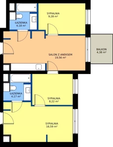 4 pokoje, mieszkanie 62,00 m², piętro 3, oferta nr 21, RZ21, Warszawa, Wilanów, ul. Aleja Rzeczypospolitej 21 