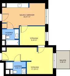 3 pokoje, mieszkanie 49,67 m², piętro 3, oferta nr 19, RZ21, Warszawa, Wilanów, ul. Aleja Rzeczypospolitej 21 