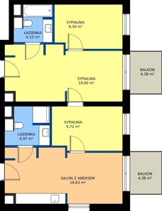 4 pokoje, mieszkanie 67,37 m², parter, oferta nr 2, RZ21, Warszawa, Wilanów, ul. Aleja Rzeczypospolitej 21 