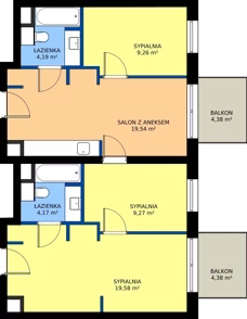4 pokoje, mieszkanie 66,01 m², piętro 3, oferta nr 20, RZ21, Warszawa, Wilanów, ul. Aleja Rzeczypospolitej 21 