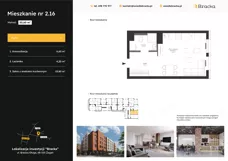 1 pokój, mieszkanie 30,60 m², piętro 1, oferta nr 2.16, Osiedle Bracka, Żagań, ul. Bracka