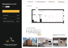 1 pokój, mieszkanie 38,40 m², piętro 1, oferta nr 2.17, Osiedle Bracka, Żagań, ul. Bracka