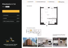 1 pokój, mieszkanie 28,20 m², piętro 2, oferta nr 3.6, Osiedle Bracka, Żagań, ul. Bracka