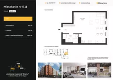 1 pokój, mieszkanie 36,40 m², piętro 4, oferta nr 5.11, Osiedle Bracka, Żagań, ul. Bracka