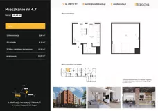 2 pokoje, mieszkanie 49,40 m², piętro 3, oferta nr 4.7, Osiedle Bracka, Żagań, ul. Bracka