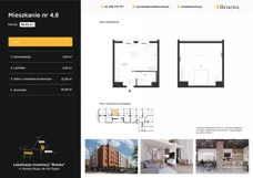 2 pokoje, mieszkanie 48,20 m², piętro 3, oferta nr 4.8, Osiedle Bracka, Żagań, ul. Bracka