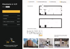 2 pokoje, mieszkanie 65,70 m², piętro 3, oferta nr 4.19, Osiedle Bracka, Żagań, ul. Bracka