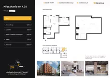 3 pokoje, mieszkanie 80,10 m², piętro 3, oferta nr 4.16, Osiedle Bracka, Żagań, ul. Bracka