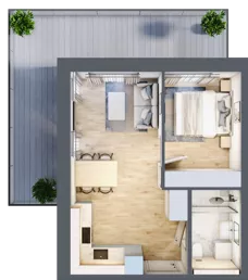 2 pokoje, apartament inwestycyjny 35,55 m², piętro 2, oferta nr A.203, Perłowa Przystań Kołobrzeg Etap 2, Kołobrzeg, Osiedle Nr 7 Ogrody, Strefa Uzdrowiska, ul. Kołłątaja